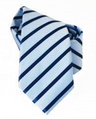 Goldenland Slim Krawatte - Blau Gestreift 